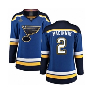 Women's St. Louis Blues #2 Al Macinnis Fanatics Branded Royal Blue Home Breakaway 2019 Stanley Cup Champions Hockey Jersey