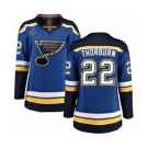 Women's St. Louis Blues #22 Chris Thorburn Fanatics Branded Royal Blue Home Breakaway 2019 Stanley Cup Champions Hockey Jersey