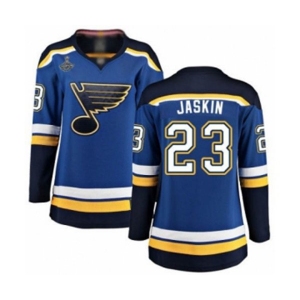 Women's St. Louis Blues #23 Dmitrij Jaskin Fanatics Branded Royal Blue Home Breakaway 2019 Stanley Cup Champions Hockey Jersey