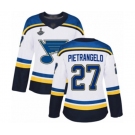 Women's St. Louis Blues #27 Alex Pietrangelo Authentic White Away 2019 Stanley Cup Champions Hockey Jersey