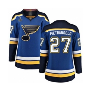 Women's St. Louis Blues #27 Alex Pietrangelo Fanatics Branded Royal Blue Home Breakaway 2019 Stanley Cup Champions Hockey Jersey