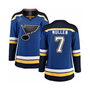 Women's St. Louis Blues #7 Joe Mullen Fanatics Branded Royal Blue Home Breakaway 2019 Stanley Cup Champions Hockey Jersey