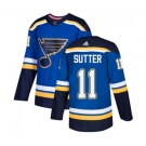 Youth Adidas St. Louis Blues #11 Brian Sutter Authentic Royal Blue Home NHL Jersey