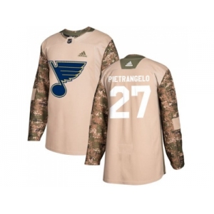 Youth Adidas St. Louis Blues #27 Alex Pietrangelo Camo Authentic 2017 Veterans Day Stitched NHL Jersey