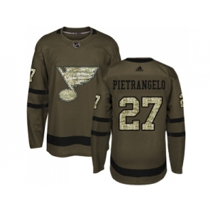 Youth Adidas St. Louis Blues #27 Alex Pietrangelo Green Salute to Service Stitched NHL Jersey