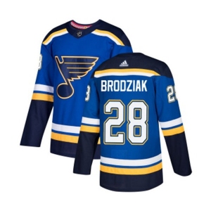 Youth Adidas St. Louis Blues #28 Kyle Brodziak Authentic Royal Blue Home NHL Jersey