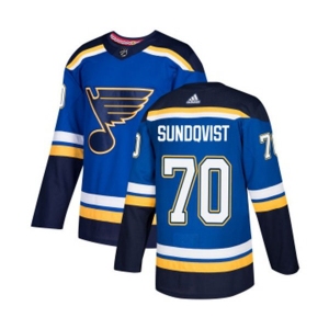 Youth Adidas St. Louis Blues #70 Oskar Sundqvist Authentic Royal Blue Home NHL Jersey