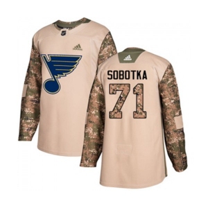 Youth Adidas St. Louis Blues #71 Vladimir Sobotka Authentic Camo Veterans Day Practice NHL Jersey
