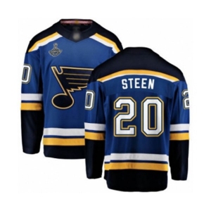 Youth St. Louis Blues #20 Alexander Steen Fanatics Branded Royal Blue Home Breakaway 2019 Stanley Cup Champions Hockey Jersey