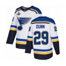 Youth St. Louis Blues #29 Vince Dunn Authentic White Away 2019 Stanley Cup Champions Hockey Jersey