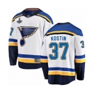 Youth St. Louis Blues #37 Klim Kostin Fanatics Branded White Away Breakaway 2019 Stanley Cup Champions Hockey Jersey