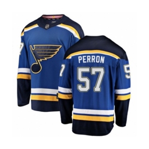Youth St. Louis Blues #57 David Perron Fanatics Branded Royal Blue Home Breakaway NHL Jersey