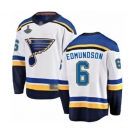 Youth St. Louis Blues #6 Joel Edmundson Fanatics Branded White Away Breakaway 2019 Stanley Cup Champions Hockey Jersey