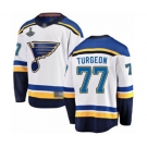 Youth St. Louis Blues #77 Pierre Turgeon Fanatics Branded White Away Breakaway 2019 Stanley Cup Champions Hockey Jersey