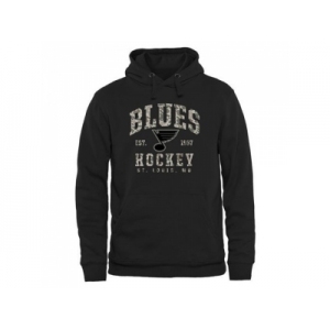 Men's St. Louis Blues Black Camo Stack Pullover Hoodie