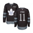 Adidas Toronto Maple Leafs #11 Zach Hyman Authentic Black 1917-2017 100th Anniversary NHL Jersey