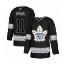 Adidas Toronto Maple Leafs #11 Zach Hyman Authentic Black Team Logo Fashion NHL Jersey