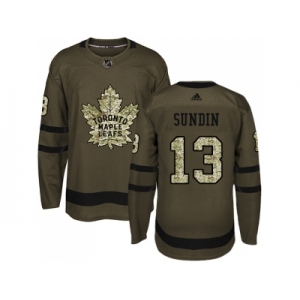 Adidas Toronto Maple Leafs #13 Mats Sundin Green Salute to Service Stitched NHL Jersey