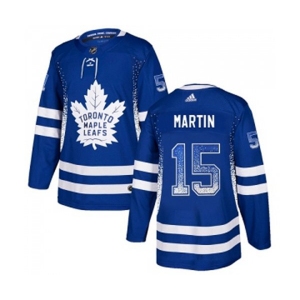 Adidas Toronto Maple Leafs #15 Matt Martin Authentic Blue Drift Fashion NHL Jersey