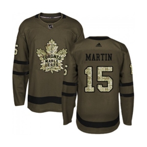 Adidas Toronto Maple Leafs #15 Matt Martin Authentic Green Salute to Service NHL Jersey