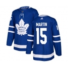 Adidas Toronto Maple Leafs #15 Matt Martin Authentic Royal Blue Home NHL Jersey