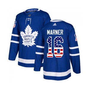 Adidas Toronto Maple Leafs #16 Mitchell Marner Authentic Royal Blue USA Flag Fashion NHL Jersey
