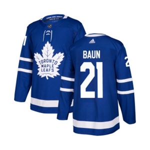 Adidas Toronto Maple Leafs #21 Bobby Baun Authentic Royal Blue Home NHL Jersey
