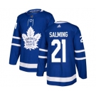 Adidas Toronto Maple Leafs #21 Borje Salming Authentic Royal Blue Home NHL Jersey