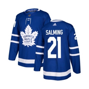 Adidas Toronto Maple Leafs #21 Borje Salming Authentic Royal Blue Home NHL Jersey