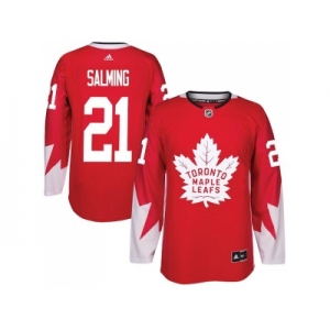 Adidas Toronto Maple Leafs #21 Borje Salming Red Team Canada Authentic Stitched NHL Jersey