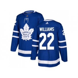 Adidas Toronto Maple Leafs #22 Tiger Williams Blue Home Authentic Stitched NHL Jersey