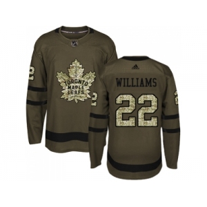 Adidas Toronto Maple Leafs #22 Tiger Williams Green Salute to Service Stitched NHL Jersey