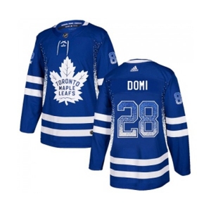 Adidas Toronto Maple Leafs #28 Tie Domi Authentic Blue Drift Fashion NHL Jersey
