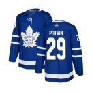 Adidas Toronto Maple Leafs #29 Felix Potvin Authentic Royal Blue Home NHL Jersey