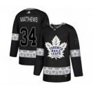 Adidas Toronto Maple Leafs #34 Auston Matthews Authentic Black Team Logo Fashion NHL Jersey