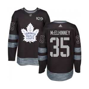 Adidas Toronto Maple Leafs #35 Curtis McElhinney Authentic Black 1917-2017 100th Anniversary NHL Jersey