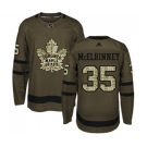 Adidas Toronto Maple Leafs #35 Curtis McElhinney Authentic Green Salute to Service NHL Jersey