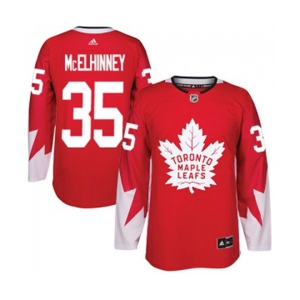 Adidas Toronto Maple Leafs #35 Curtis McElhinney Authentic Red Alternate NHL Jersey