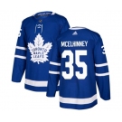 Adidas Toronto Maple Leafs #35 Curtis McElhinney Authentic Royal Blue Home NHL Jersey