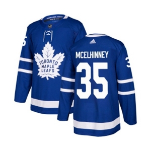 Adidas Toronto Maple Leafs #35 Curtis McElhinney Authentic Royal Blue Home NHL Jersey