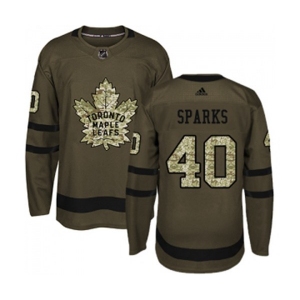 Adidas Toronto Maple Leafs #40 Garret Sparks Authentic Green Salute to Service NHL Jersey