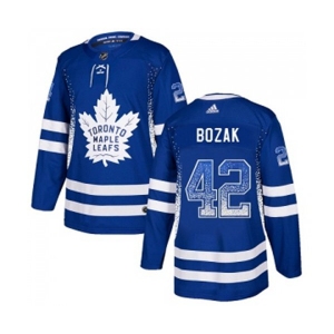 Adidas Toronto Maple Leafs #42 Tyler Bozak Authentic Blue Drift Fashion NHL Jersey