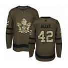 Adidas Toronto Maple Leafs #42 Tyler Bozak Authentic Green Salute to Service NHL Jersey