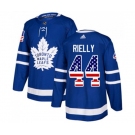 Adidas Toronto Maple Leafs #44 Morgan Rielly Authentic Royal Blue USA Flag Fashion NHL Jersey