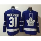 Maple Leafs #31 Frederik Andersen Blue Home Stitched Hockey Jersey