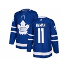 Men Adidas Toronto Maple Leafs #11 Zach Hyman Blue Home Authentic Stitched NHL Jersey