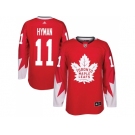 Men Adidas Toronto Maple Leafs #11 Zach Hyman Red Team Canada Authentic Stitched NHL Jersey