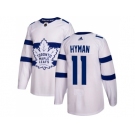 Men Adidas Toronto Maple Leafs #11 Zach Hyman White Authentic 2018 Stadium Series Stitched NHL Jersey