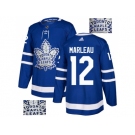 Men Adidas Toronto Maple Leafs #12 Patrick Marleau Blue Home Authentic Fashion Gold Stitched NHL Jersey