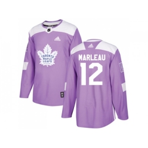 Men Adidas Toronto Maple Leafs #12 Patrick Marleau Purple Authentic Fights Cancer Stitched NHL Jersey